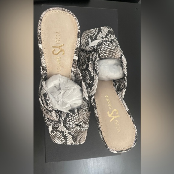 Yosi Samra Hazel Knotted Dress Sandal in Animal Print Leather Size 7 - Picture 6 of 12